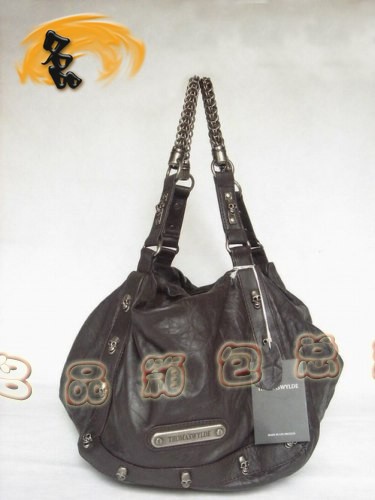 8008 THOMAS WYLDE/托馬斯 經(jīng)典款骷髏頭手提包 深啡色時尚女士單肩包