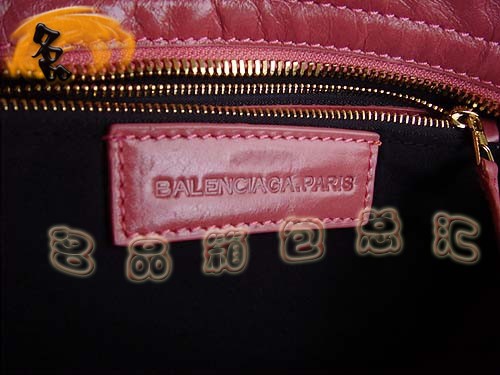 084332B BALENCIAGA最新款 粉紅色牛皮斜挎包 巴黎世家機車包 時尚女士 手提包