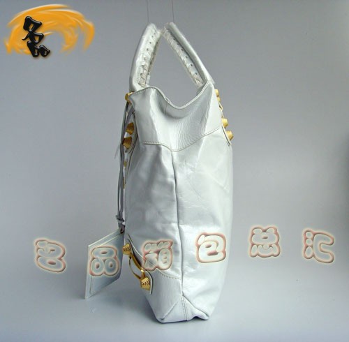 084326B BALENCIAGA 巴黎世家 經(jīng)典機(jī)車包 白色全皮新款休閑手袋
