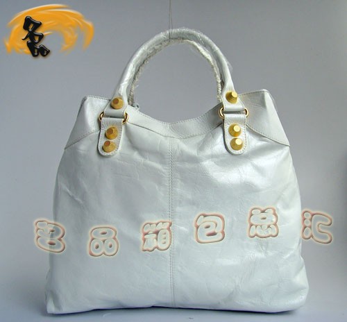 084326B BALENCIAGA 巴黎世家 經(jīng)典機(jī)車包 白色全皮新款休閑手袋