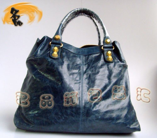 084326B 熱賣新款 BALENCIAGA 巴黎世家時尚經典明星款機車包 寶藍色