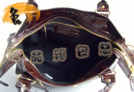 084332B 專柜品質 BALENCIAGA深啡色牛皮手提包 斜挎包 巴黎世家機車包