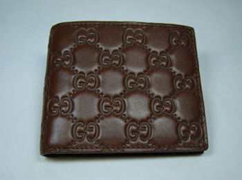 145754 專(zhuān)柜品質(zhì) GUCCI新款啡色牛皮時(shí)尚男士錢(qián)包 GUCCI經(jīng)典壓花錢(qián)包