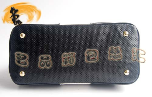 29150 Prada手提包 新款上市 普拉達(dá)經(jīng)典款網(wǎng)孔皮時(shí)尚休閑女包 黑配白