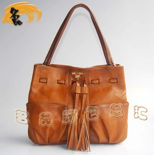 80063 Prada最新款 Prada單肩包 普拉達女包 Prada經(jīng)典款 淺啡色