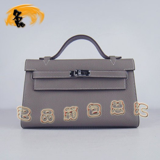 H008 愛馬仕專柜一比一品質(zhì) Hermes手提包 Hermes Kelly 牛頸紋女包 灰色