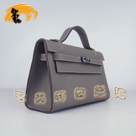 H008 愛馬仕專柜一比一品質(zhì) Hermes手提包 Hermes Kelly 牛頸紋女包 灰色