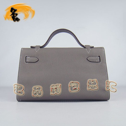 H008 愛馬仕專柜一比一品質(zhì) Hermes手提包 Hermes Kelly 牛頸紋女包 灰色