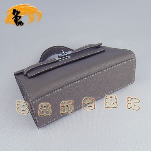 H008 愛馬仕專柜一比一品質(zhì) Hermes手提包 Hermes Kelly 牛頸紋女包 灰色