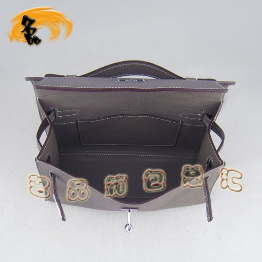 H008 愛馬仕專柜一比一品質(zhì) Hermes手提包 Hermes Kelly 牛頸紋女包 灰色
