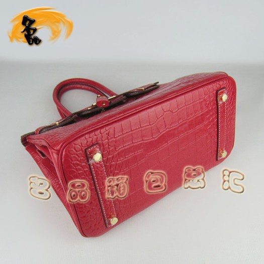 6088 Hermes手提包 鱷魚紋時尚女包 Hermes Birkin 鉑金包 Hermes女包 金扣
