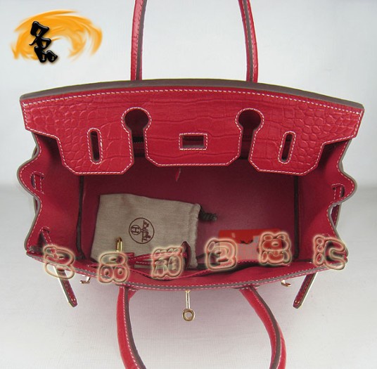6088 Hermes手提包 鱷魚紋時尚女包 Hermes Birkin 鉑金包 Hermes女包 金扣