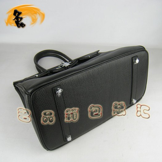 6089 Hermes 35 Birkin 牛頸紋手提包 Hermes女包 Hermes Birkin 鉑金包 黑色銀扣