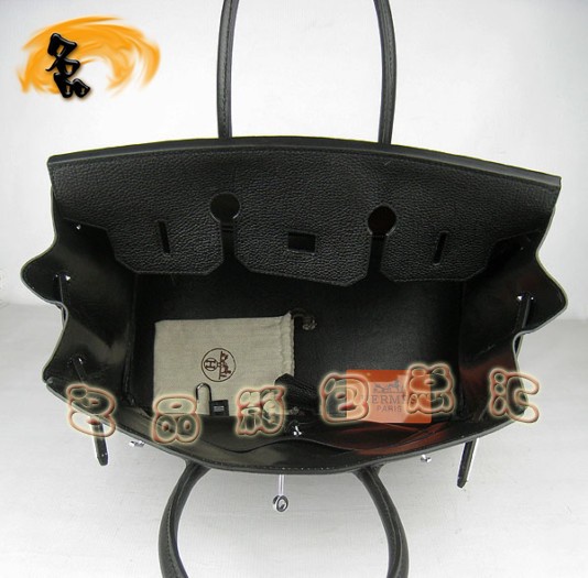 6089 Hermes 35 Birkin 牛頸紋手提包 Hermes女包 Hermes Birkin 鉑金包 黑色銀扣
