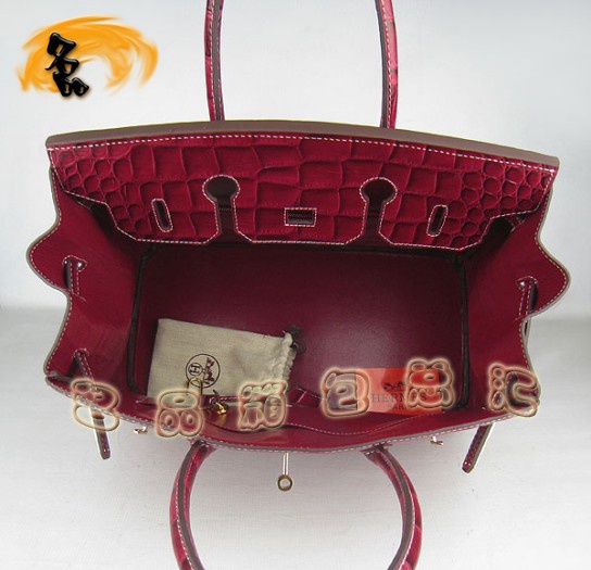 6089 Hermes 鱷魚紋手提包 Hermes女包 Hermes Birkin 鉑金包 大紅金扣(35)