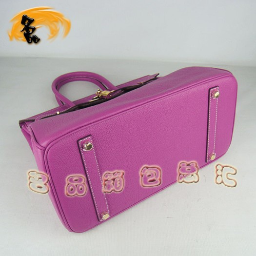 6089 Hermes 35 Birkin 牛頸紋手提包 Hermes女包 Hermes Birkin 鉑金包 桃紅色金扣