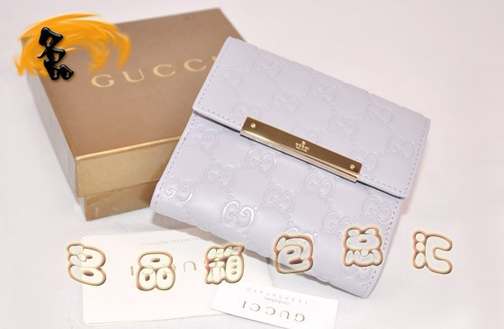 112664 GUCCI錢(qián)包 GUCCI最新款 全皮壓花短款錢(qián)包 GUCCI女士錢(qián)夾 淺紫色