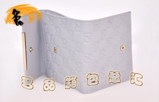 112664 GUCCI錢(qián)包 GUCCI最新款 全皮壓花短款錢(qián)包 GUCCI女士錢(qián)夾 淺紫色