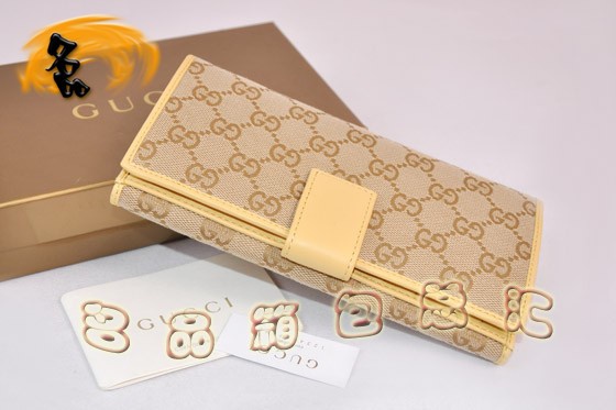 112715 GUCCI新款雙G花布女士錢(qián)夾 GUCCI錢(qián)包 GUCCI長(zhǎng)款錢(qián)包 黃配杏色