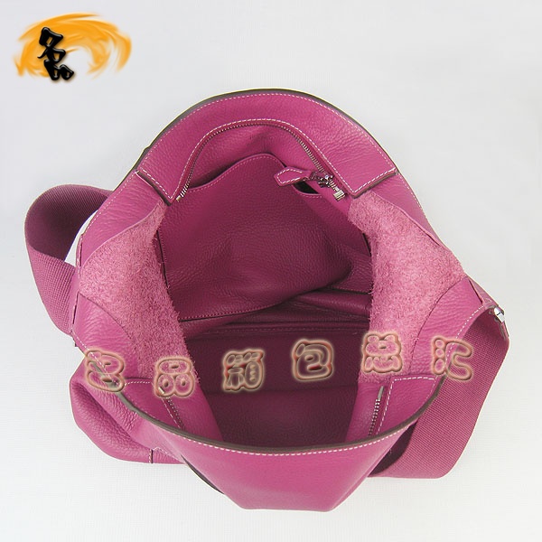 H2801 Hermes最新款 Hermes荔枝紋 愛馬仕斜挎包 進(jìn)口牛皮時(shí)尚休閑女包 桃紅色