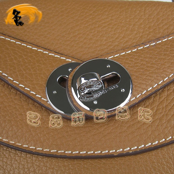 6208 Hermes Lindy系列 Hermes單肩包 女包 Hermes 手提包荔枝紋 淺啡色