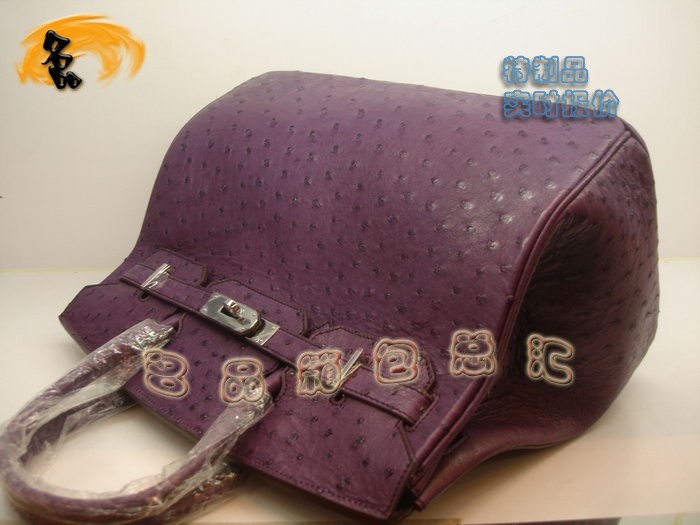 00491 鴕鳥皮手提包 Hermes Birkin 鉑金包 Hermes 女包 紫色 專業(yè)訂制品 實(shí)時(shí)報(bào)價(jià)