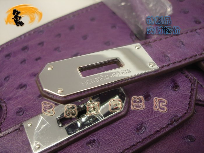 00491 鴕鳥皮手提包 Hermes Birkin 鉑金包 Hermes 女包 紫色 專業(yè)訂制品 實(shí)時(shí)報(bào)價(jià)