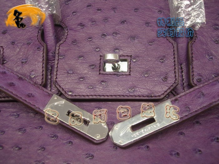 00491 鴕鳥皮手提包 Hermes Birkin 鉑金包 Hermes 女包 紫色 專業(yè)訂制品 實(shí)時(shí)報(bào)價(jià)