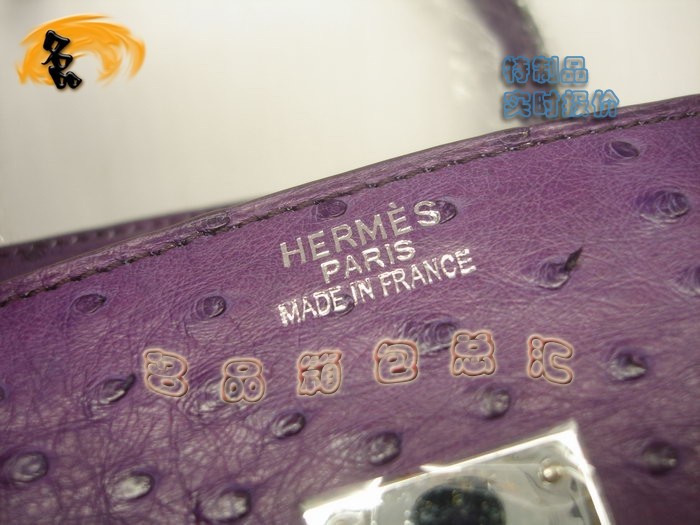 00491 鴕鳥皮手提包 Hermes Birkin 鉑金包 Hermes 女包 紫色 專業(yè)訂制品 實(shí)時(shí)報(bào)價(jià)