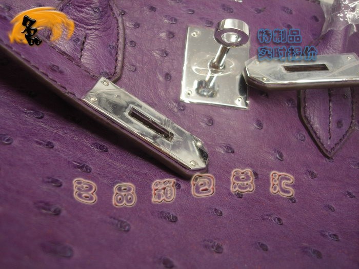 00491 鴕鳥皮手提包 Hermes Birkin 鉑金包 Hermes 女包 紫色 專業(yè)訂制品 實(shí)時(shí)報(bào)價(jià)