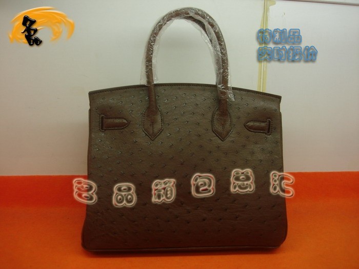 07276 真鴕鳥皮手提包 Hermes Birkin 鉑金包 Hermes 女包 啡色 專業(yè)訂制品 實(shí)時(shí)報(bào)價(jià)