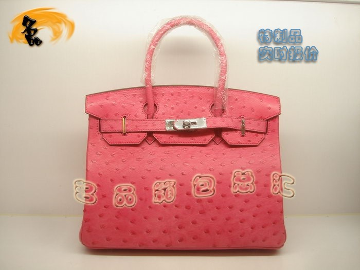 09702 真鴕鳥皮 手提包 Hermes Birkin 鉑金包 Hermes 女包 桃紅色 訂制品 實(shí)時(shí)報(bào)價(jià)