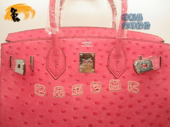 09702 真鴕鳥皮 手提包 Hermes Birkin 鉑金包 Hermes 女包 桃紅色 訂制品 實(shí)時(shí)報(bào)價(jià)