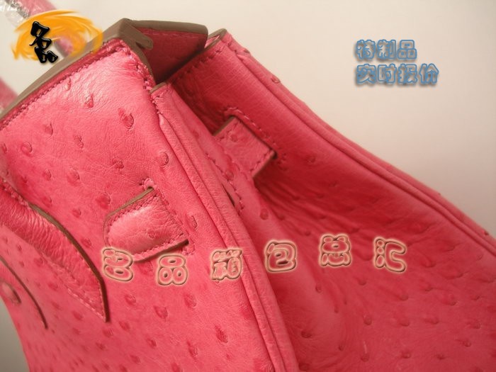 09702 真鴕鳥皮 手提包 Hermes Birkin 鉑金包 Hermes 女包 桃紅色 訂制品 實(shí)時(shí)報(bào)價(jià)