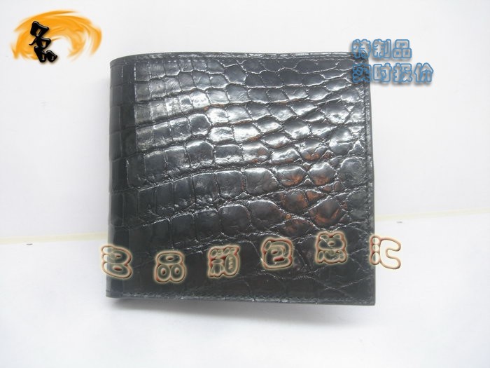 07494 Hermes錢(qián)包 Hermes真鱷魚(yú)皮 最新款短款錢(qián)包 愛(ài)馬仕錢(qián)夾 黑色