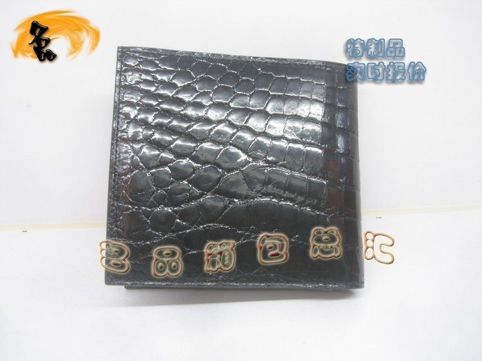 07494 Hermes錢(qián)包 Hermes真鱷魚(yú)皮 最新款短款錢(qián)包 愛(ài)馬仕錢(qián)夾 黑色