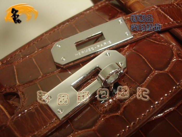 08159 Hermes Birkin 鉑金包 Hermes 女包 真鱷魚皮 手提包 深啡色 訂制品 實時報價