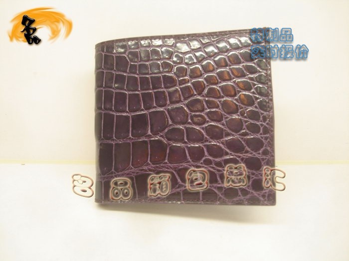 07486 Hermes錢包 Hermes真鱷魚皮 最新款短款錢包 愛馬仕錢夾 深紫色