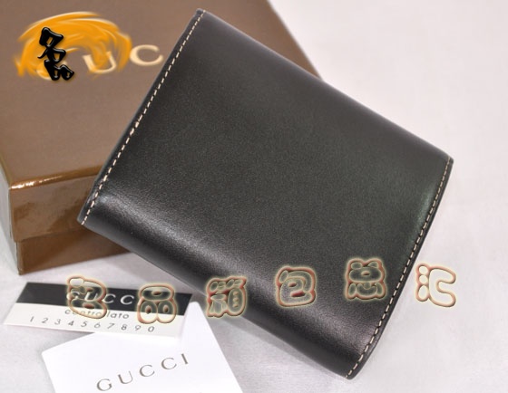 181597 Gucci時(shí)尚休閑女包 Gucci短款錢(qián)包 Gucci錢(qián)夾 Gucci全皮錢(qián)夾 黑色