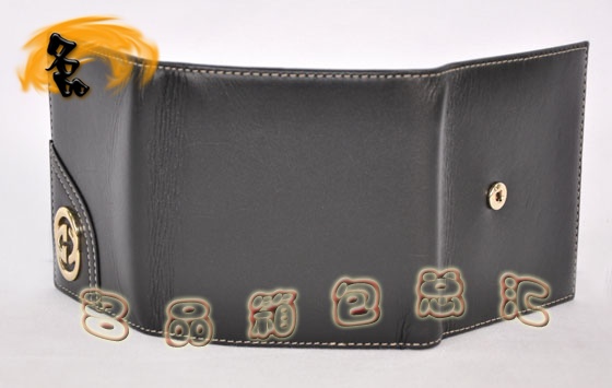 181597 Gucci時(shí)尚休閑女包 Gucci短款錢(qián)包 Gucci錢(qián)夾 Gucci全皮錢(qián)夾 黑色