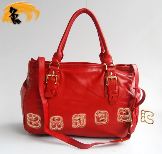 69527 Prada最新款 普拉達(dá)時(shí)尚女士單肩包 Prada斜挎包 進(jìn)口牛皮女包 紅色