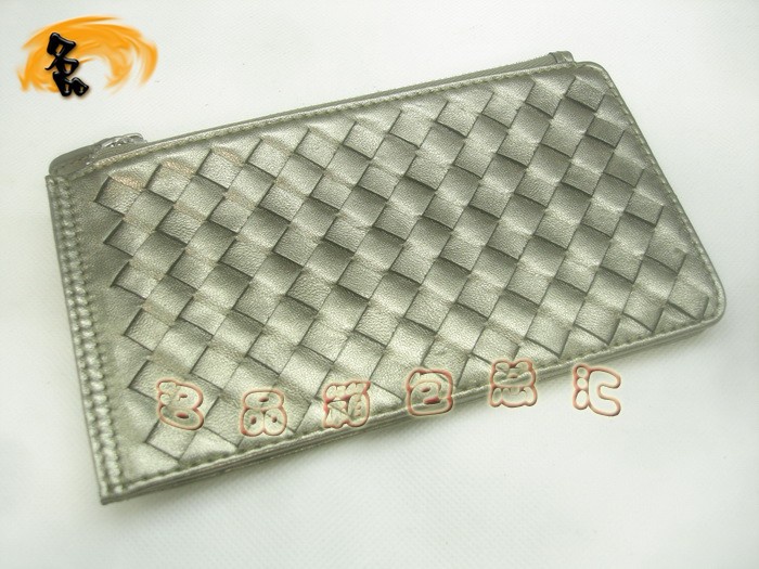 08697 Bottega Veneta羊皮手工編織錢包 BV卡夾 Bottega長款錢包 卡包 古銅色