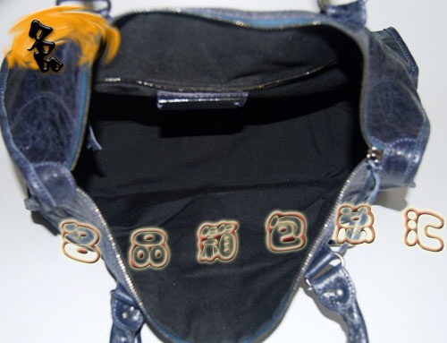 084324 Balenciaga單肩包 Balenciaga羊皮女包 機車包 巴黎世家手提包 海軍藍(lán)