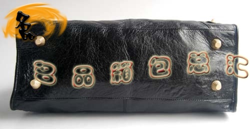 084328B Balenciaga單肩包 機(jī)車包 巴黎世家手提包 進(jìn)口羊皮大金釘女包 黑色
