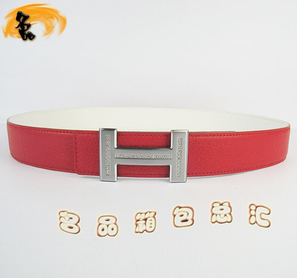 449 最新款?lèi)?ài)馬仕皮帶 Hermes皮帶 Hermes腰帶 荔枝紋白配紅 銀扣(帶鉆)3.8cm
