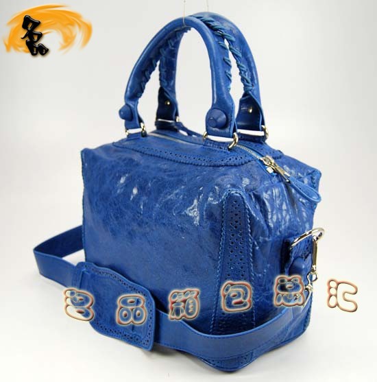 08480 Balenciaga女包 手提包 巴黎世家單肩包 進口羊皮時尚休閑女包 藍色