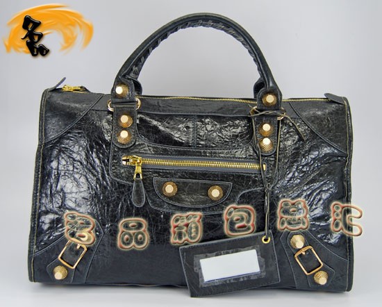 084324B Balenciaga女包 手提包 巴黎世家手提包 進口羊皮時尚休閑女包 深灰色