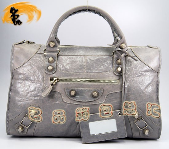 084324A Balenciaga女包 手提包 巴黎世家手提包 進(jìn)口羊皮時(shí)尚休閑女包 淺灰色