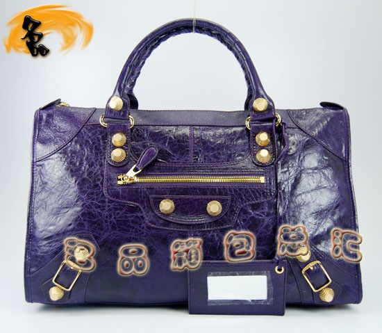 084324B Balenciaga女包 手提包 進(jìn)口羊皮時尚休閑女包 巴黎世家手提包 深紫色