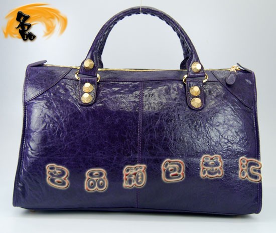 084324B Balenciaga女包 手提包 進(jìn)口羊皮時尚休閑女包 巴黎世家手提包 深紫色